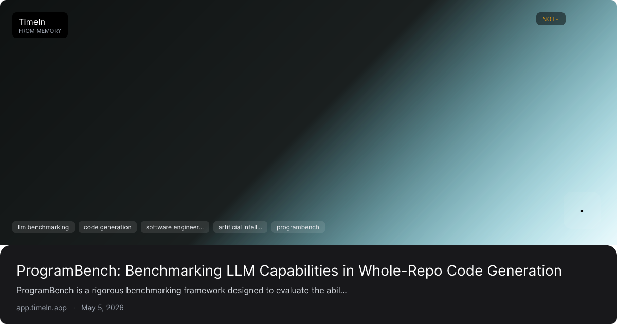 ProgramBench: Benchmarking LLM Capabilities in Whole-Repo Code ...