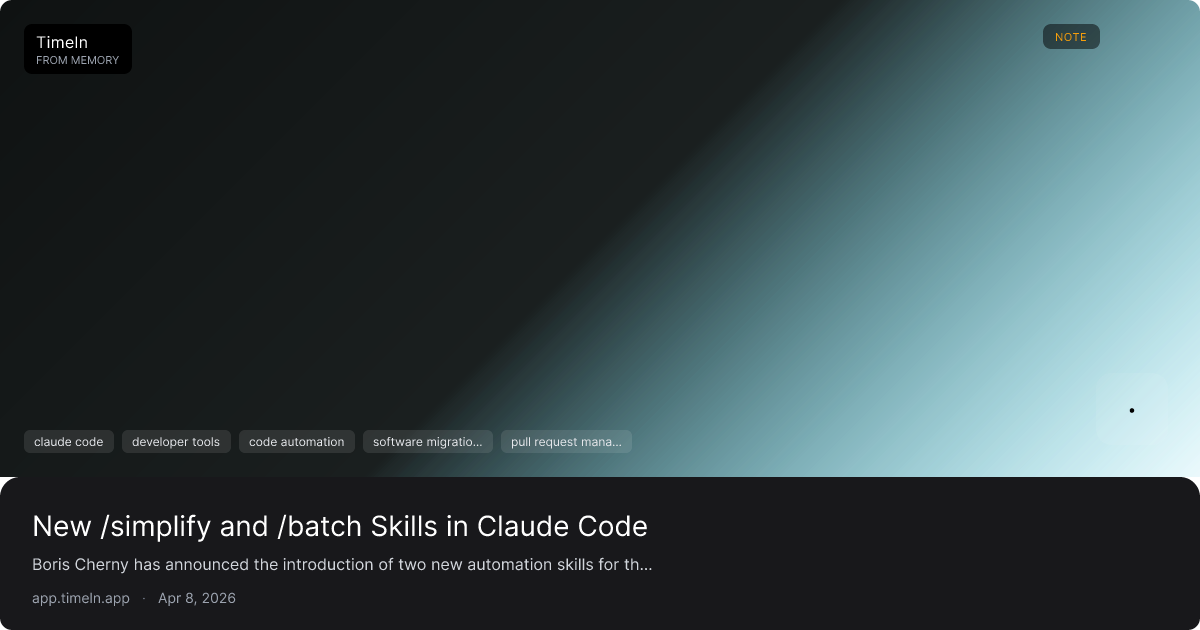 New /simplify and /batch Skills in Claude Code | Timeln