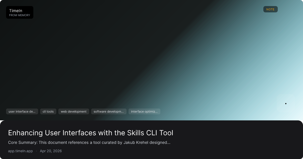 Enhancing User Interfaces with the Skills CLI Tool | Timeln